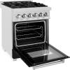 imageZLINE 24quot 28 cu ft Dual Fuel Range with Gas Stove and Electric Oven in DuraSnow Stainless Steel and Black Matte Door RASBLM24