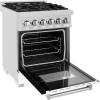 imageZLINE 24quot 28 cu ft Dual Fuel Range with Gas Stove and Electric Oven in DuraSnow Stainless Steel and White Matte Door RASWM24