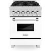 imageZLINE 24quot 28 cu ft Dual Fuel Range with Gas Stove and Electric Oven in DuraSnow Stainless Steel and White Matte Door RASWM24