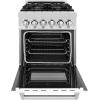 imageZLINE 24quot 28 cu ft Dual Fuel Range with Gas Stove and Electric Oven in DuraSnow Stainless Steel and White Matte Door RASWM24