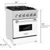 imageZLINE 24quot 28 cu ft Dual Fuel Range with Gas Stove and Electric Oven in DuraSnow Stainless Steel and White Matte Door RASWM24