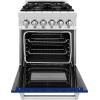 imageZLINE 24quot 28 cu ft Dual Fuel Range with Gas Stove and Electric Oven in Stainless Steel and Blue Gloss Door RABG24