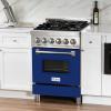 imageZLINE 24quot 28 cu ft Dual Fuel Range with Gas Stove and Electric Oven in Stainless Steel and Blue Gloss Door RABG24