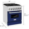 imageZLINE 24quot 28 cu ft Dual Fuel Range with Gas Stove and Electric Oven in Stainless Steel and Blue Gloss Door RABG24