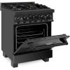 imageZLINE 24quot 28 cu ft Range with Gas Stove and Gas Oven in Black Stainless Steel RGB24