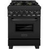 imageZLINE 24quot 28 cu ft Range with Gas Stove and Gas Oven in Black Stainless Steel RGB24