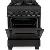 imageZLINE 24quot 28 cu ft Range with Gas Stove and Gas Oven in Black Stainless Steel RGB24