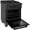 imageZLINE 24quot 28 cu ft Range with Gas Stove and Gas Oven in Black Stainless Steel RGB24