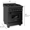 imageZLINE 24quot 28 cu ft Range with Gas Stove and Gas Oven in Black Stainless Steel RGB24