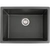 imageZLINE 24quot Rome Dual Mount Single Bowl Fireclay Kitchen Sink with Bottom Grid in Charcoal FRC5123CL24