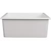imageZLINE 24quot Rome Dual Mount Single Bowl Fireclay Kitchen Sink with Bottom Grid in White Gloss FRC5123WH24