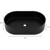 imageZLINE 24quot Siena Oval Vessel Bath Sink in Matte Black SKQVOMB24