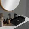 imageZLINE 24quot Siena Square Vessel Bath Sink in Matte Black SKQVSQMB24