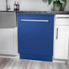 imageZLINE 24quot Tallac Series 3rd Rack Tall Tub Dishwasher in Blue Matte with Stainless Steel Tub 51dBa DWVBM24