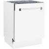 imageZLINE 24quot Tallac Series 3rd Rack Tall Tub Dishwasher in White Matte with Stainless Steel Tub 51dBa DWVWM24