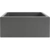 imageZLINE 24quot Venice Farmhouse Apron Front Reversible Single Bowl Fireclay Kitchen Sink with Bottom Grid in Charcoal FRC5120CL24