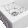 imageZLINE 24quot Venice Farmhouse Apron Front Reversible Single Bowl Fireclay Kitchen Sink with Bottom Grid in White Matte FRC5120WM24