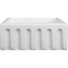 imageZLINE 24quot Venice Farmhouse Apron Front Reversible Single Bowl Fireclay Kitchen Sink with Bottom Grid in White Matte FRC5120WM24