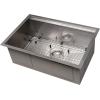 imageZLINE 27 in Garmisch Undermount Single Bowl Satin Stainless Steel Kitchen Sink with Bottom Grid and Accessories SLS27S