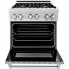 imageZLINE 30 in 40 cu ft Legacy Dual Fuel Range with 4 Burner Gas Cooktop and Electric Convection Oven in Satin Stainless Steel RASSN30