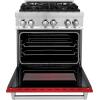 imageZLINE 30 in 40 cu ft Legacy Dual Fuel Range with 4 Burner Gas Cooktop and Electric Convection Oven in Stainless Steel and Red Matte Door RARM30