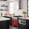 imageZLINE 30 in 40 cu ft Legacy Dual Fuel Range with 4 Burner Gas Cooktop and Electric Convection Oven in Stainless Steel and Red Matte Door RARM30