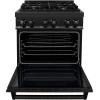 imageZLINE 30 in 40 cu ft Legacy Dual Fuel Range with Gas Cooktop and Electric Convection Oven in Black Stainless Steel with 4 Brass Burners RABBR30