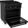 imageZLINE 30 in 40 cu ft Legacy Dual Fuel Range with Gas Cooktop and Electric Convection Oven in Black Stainless Steel with 4 Brass Burners RABBR30