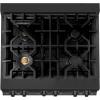 imageZLINE 30 in 40 cu ft Legacy Dual Fuel Range with Gas Cooktop and Electric Convection Oven in Black Stainless Steel with 4 Brass Burners RABBR30