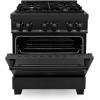 imageZLINE 30 in 40 cu ft Legacy Dual Fuel Range with Gas Cooktop and Electric Convection Oven in Black Stainless Steel with 4 Brass Burners RABBR30
