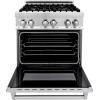 imageZLINE 30 in 40 cu ft Legacy Dual Fuel Range with Gas Cooktop and Electric Convection Oven in Stainless Steel with 4 Brass Burners RABR30