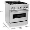 imageZLINE 30 in 40 cu ft Legacy Dual Fuel Range with Gas Cooktop and Electric Convection Oven in Stainless Steel with 4 Brass Burners RABR30
