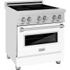 imageZLINE 30 in 40 cu ft Legacy Induction Range with 4 Element Cooktop and Electric Oven in Stainless Steel and White Matte Door RAINDWM30