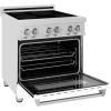 imageZLINE 30 in 40 cu ft Legacy Induction Range with 4 Element Cooktop and Electric Oven in Stainless Steel and White Matte Door RAINDWM30