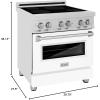 imageZLINE 30 in 40 cu ft Legacy Induction Range with 4 Element Cooktop and Electric Oven in Stainless Steel and White Matte Door RAINDWM30
