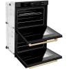 imageZLINE 30 in Autograph Edition Professional True Convection Double Wall Oven with Air Fry and Self Clean in Black Stainless Steel with Champagne Bronze Handles WADBZ30CB