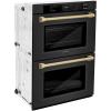 imageZLINE 30 in Autograph Edition Professional True Convection Double Wall Oven with Air Fry and Self Clean in Black Stainless Steel with Champagne Bronze Handles WADBZ30CB