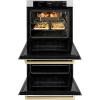 imageZLINE 30 in Autograph Edition Professional True Convection Double Wall Oven with Air Fry and Self Clean in Satin Stainless Steel with White Matte Doors and Champagne Bronze Handles WADSZWM30CB