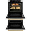 imageZLINE 30 in Autograph Edition Professional True Convection Double Wall Oven with Air Fry and Self Clean in Stainless Steel with White Matte Doors and Polished Gold Handles WADZWM30G