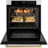 imageZLINE 30 in Autograph Edition Professional True Convection Single Wall Oven with Air Fry and Self Clean in Satin Stainless Steel with Champagne Bronze Handle WASSZ30CB