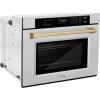 imageZLINE 30 in Autograph Edition Professional True Convection Single Wall Oven with Air Fry and Self Clean in Satin Stainless Steel with Champagne Bronze Handle WASSZ30CB