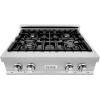 imageZLINE 30 in Legacy Gas Rangetop with 4 Burners and Porcelain Cooktop in Satin Stainless Steel RTS30