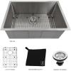 imageZLINE 30 in Meribel Undermount Single Bowl Stainless Steel Kitchen Sink with Bottom Grid SRS30
