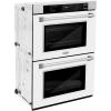imageZLINE 30 in Professional True Convection Double Wall Oven with Air Fry and Self Clean in Satin Stainless Steel with White Matte Doors WADSWM30