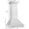 imageZLINE 30 in Satin Stainless Steel Wall Mount Range Hood with Stainless Steel Handle 8654SNX30