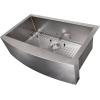 imageZLINE 30 in Zermatt Farmhouse Apron Mount Single Bowl Satin Stainless Steel Kitchen Sink with Bottom Grid SAS30S