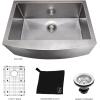 imageZLINE 30 in Zermatt Farmhouse Apron Mount Single Bowl Satin Stainless Steel Kitchen Sink with Bottom Grid SAS30S