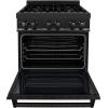 imageZLINE 30quot 40 cu ft Dual Fuel Range with Gas Stove and Electric Oven in Black Stainless Steel RAB30