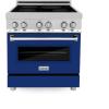 imageZLINE 30quot 40 cu ft Induction Range with a 4 Element Stove and Electric Oven in Blue Gloss RAINDBG30