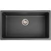 imageZLINE 30quot Rome Dual Mount Single Bowl Fireclay Kitchen Sink with Bottom Grid in Charcoal FRC5124CL30